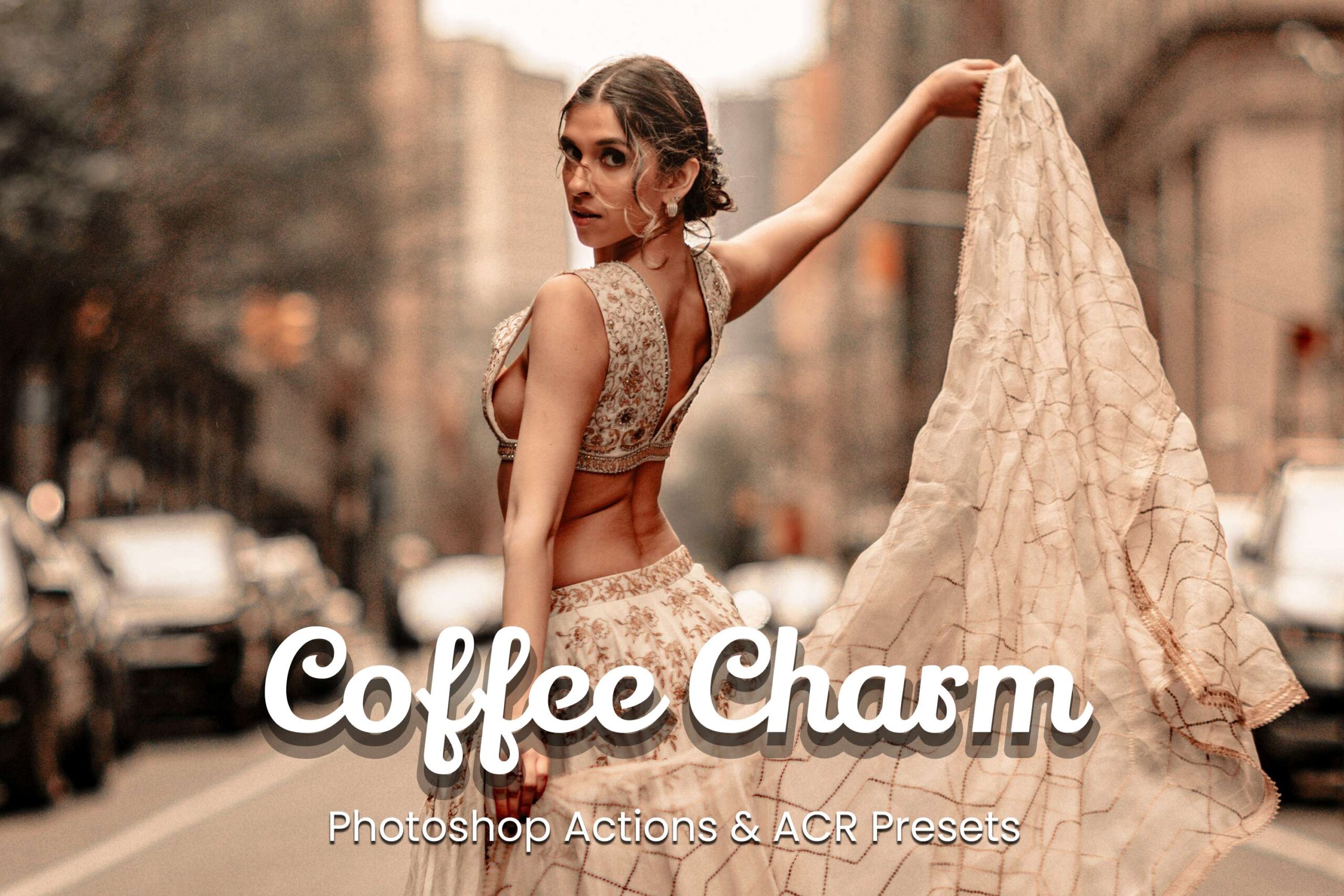 Transform photos with Coffee Charm Photoshop Presets! Includes 25 Actions (ATN), 25 ACR Presets (XMP), and 2 PDF guides. Perfect for Street, Urban, Bloggers, Models, and Cafe Photography.