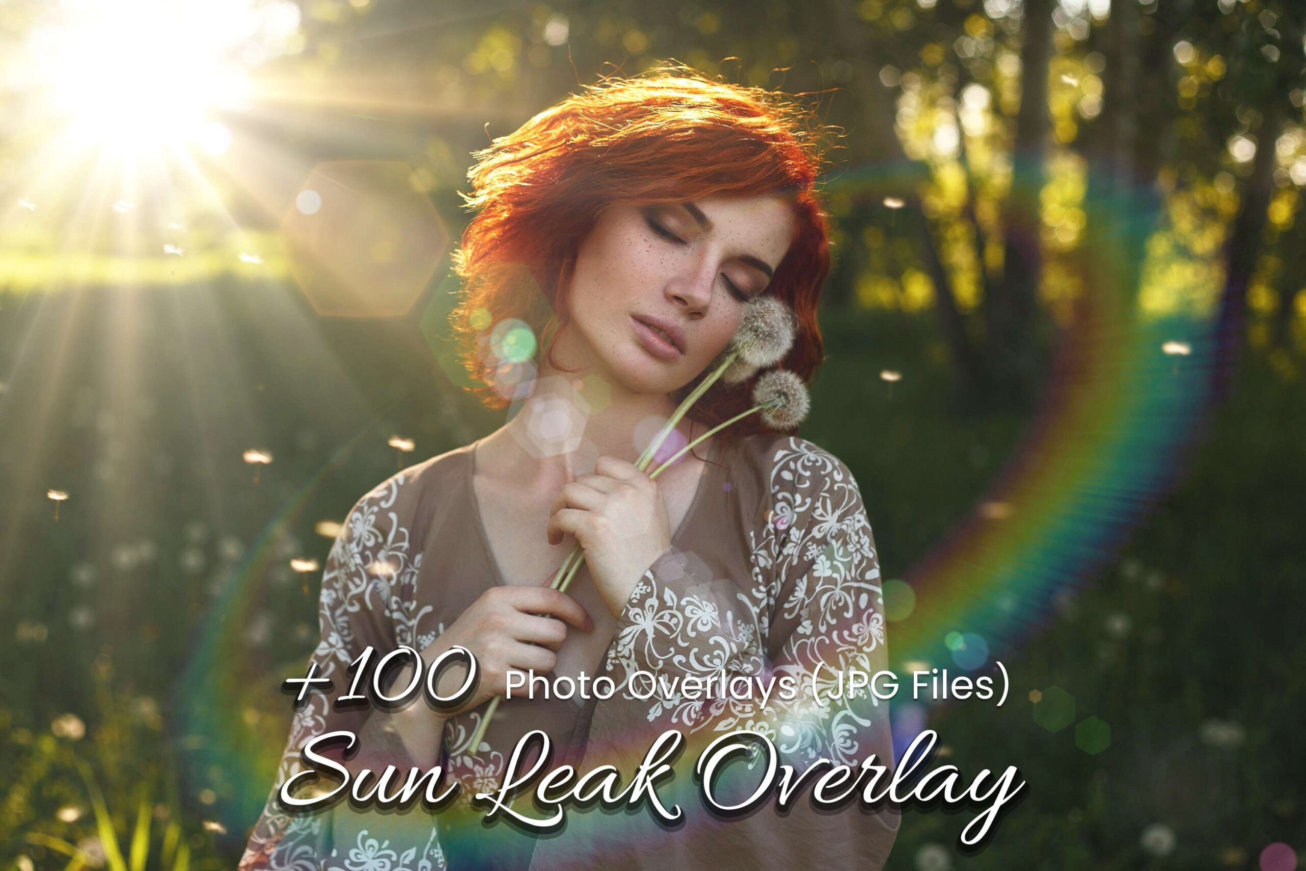 104 high-res JPG Sun Leak Overlays: Natural Sunlight, Rainbow Ray, Sun Flare Backdrop. Perfect for enhancing wedding and nature photography.