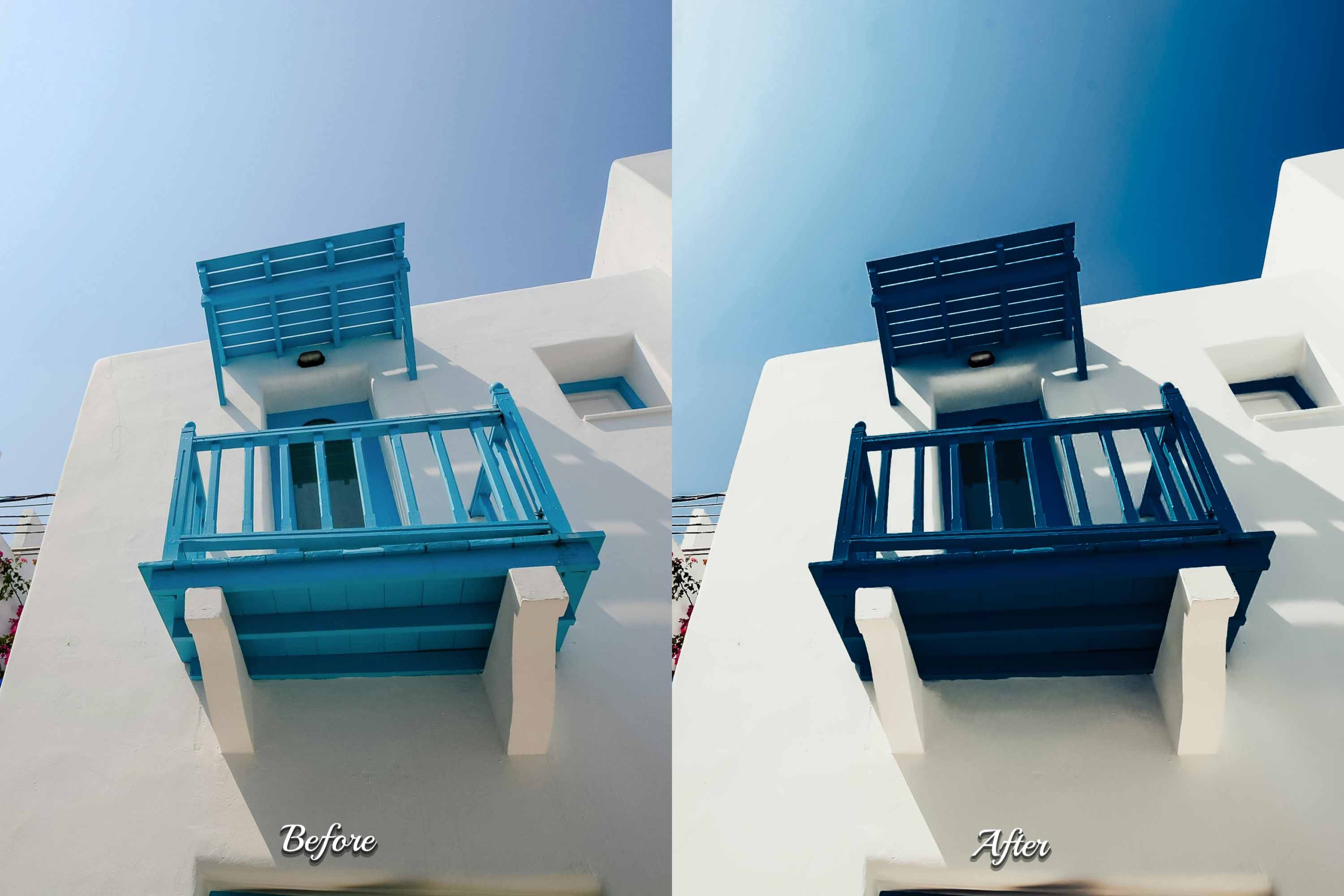 Clean Navy Lightroom Presets - Elevate your photography with this professional-grade bundle of 30 desktop and 30 mobile presets for minimal, blue-toned images.