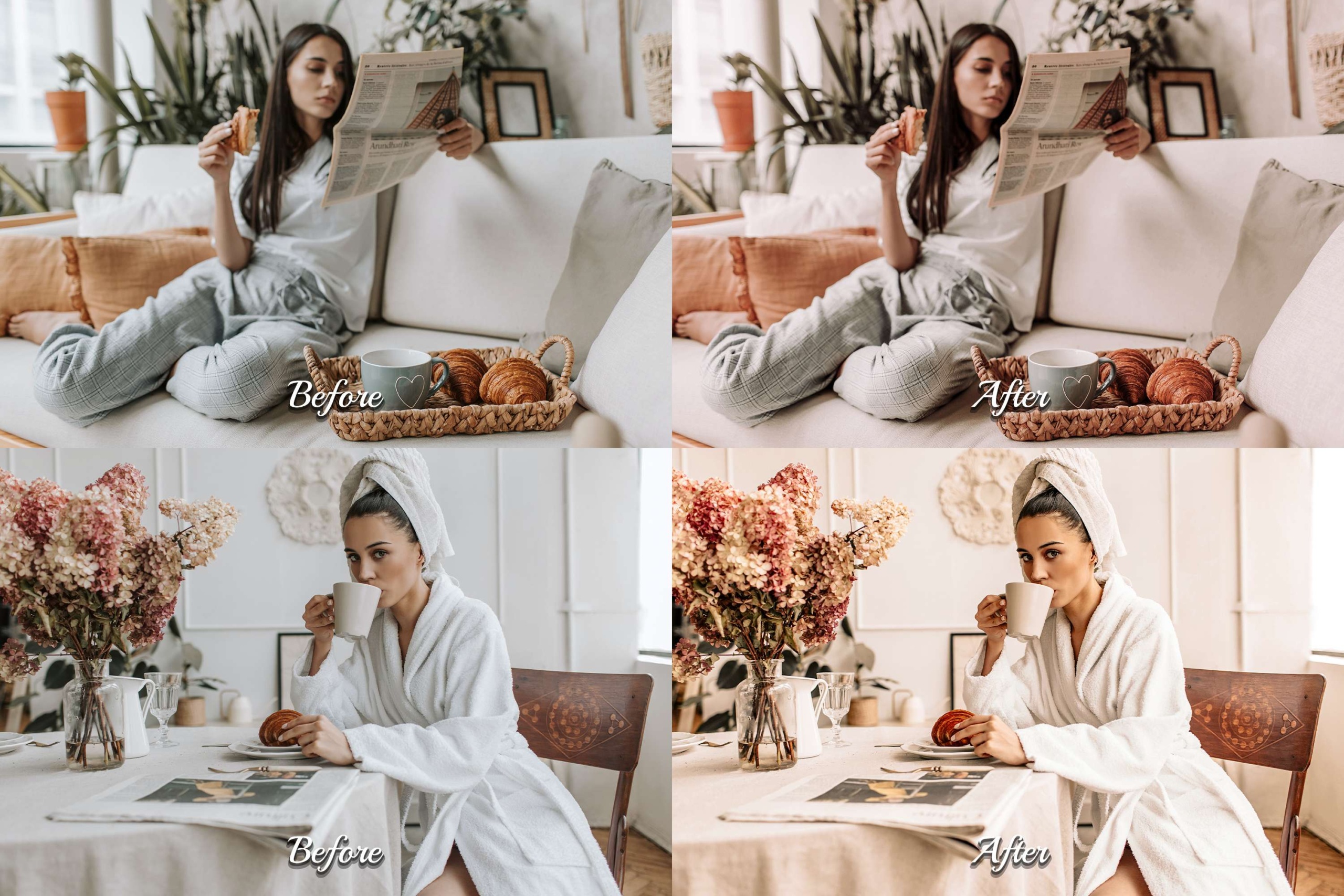 Coffee Charm Lightroom Presets: 25 presets for fashion bloggers, street style, and Paris photography with chocolate vibes and latte effect.