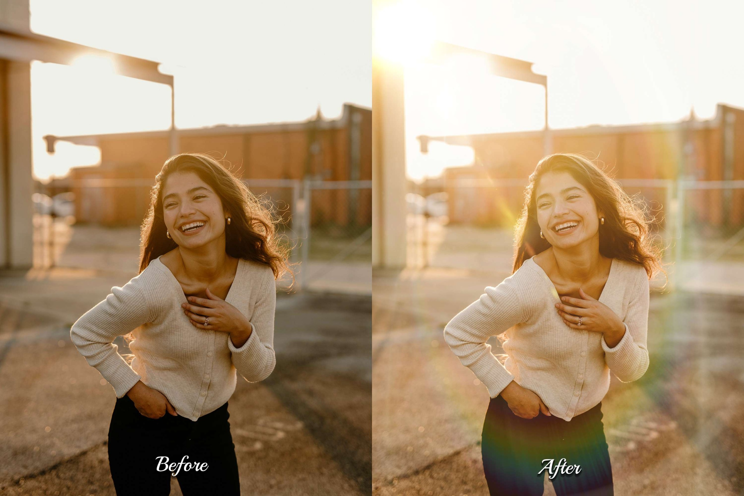 104 Sun Leak Overlays: Realistic Sun Beams, Light Leaks, Gold Ring Flares. Perfect for family and holiday photography.