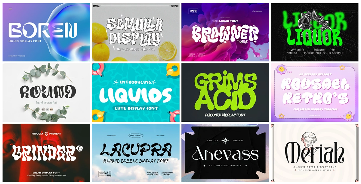 liquid fonts