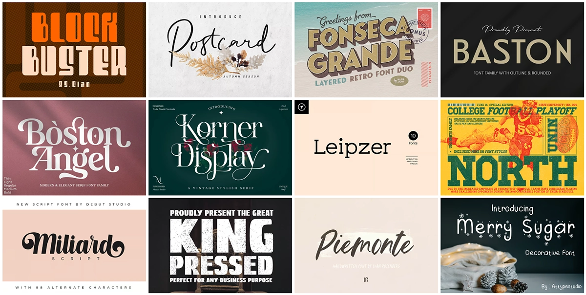 postcard fonts