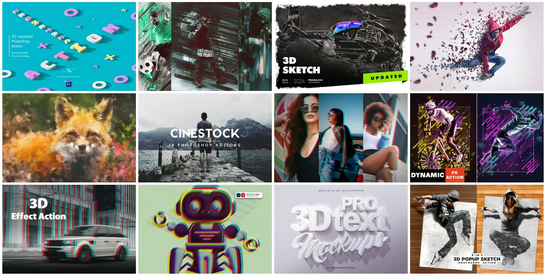 3d effect photoshop actions