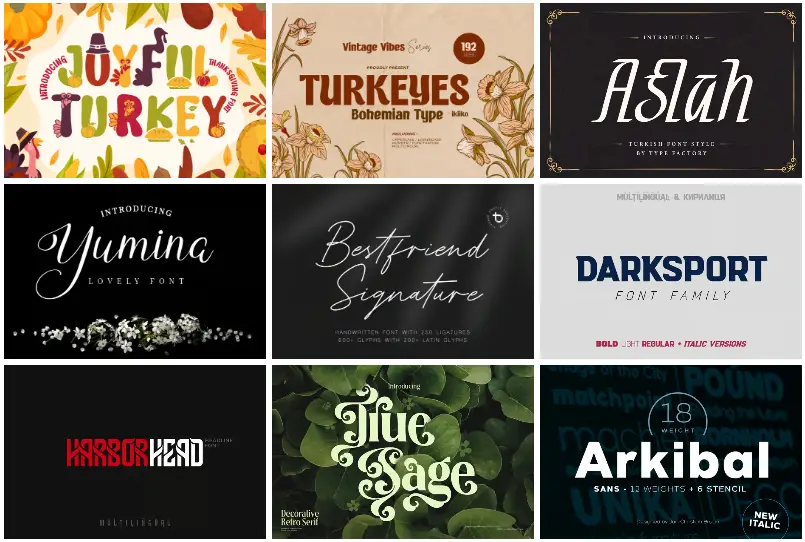 turkish fonts