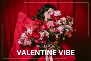 Valentine Vibe Video LUTs: Enhance wedding and engagement videos with 30 CUBE LUTs. Perfect for Valentine's Day visuals. Achieve professional red and pink themes.