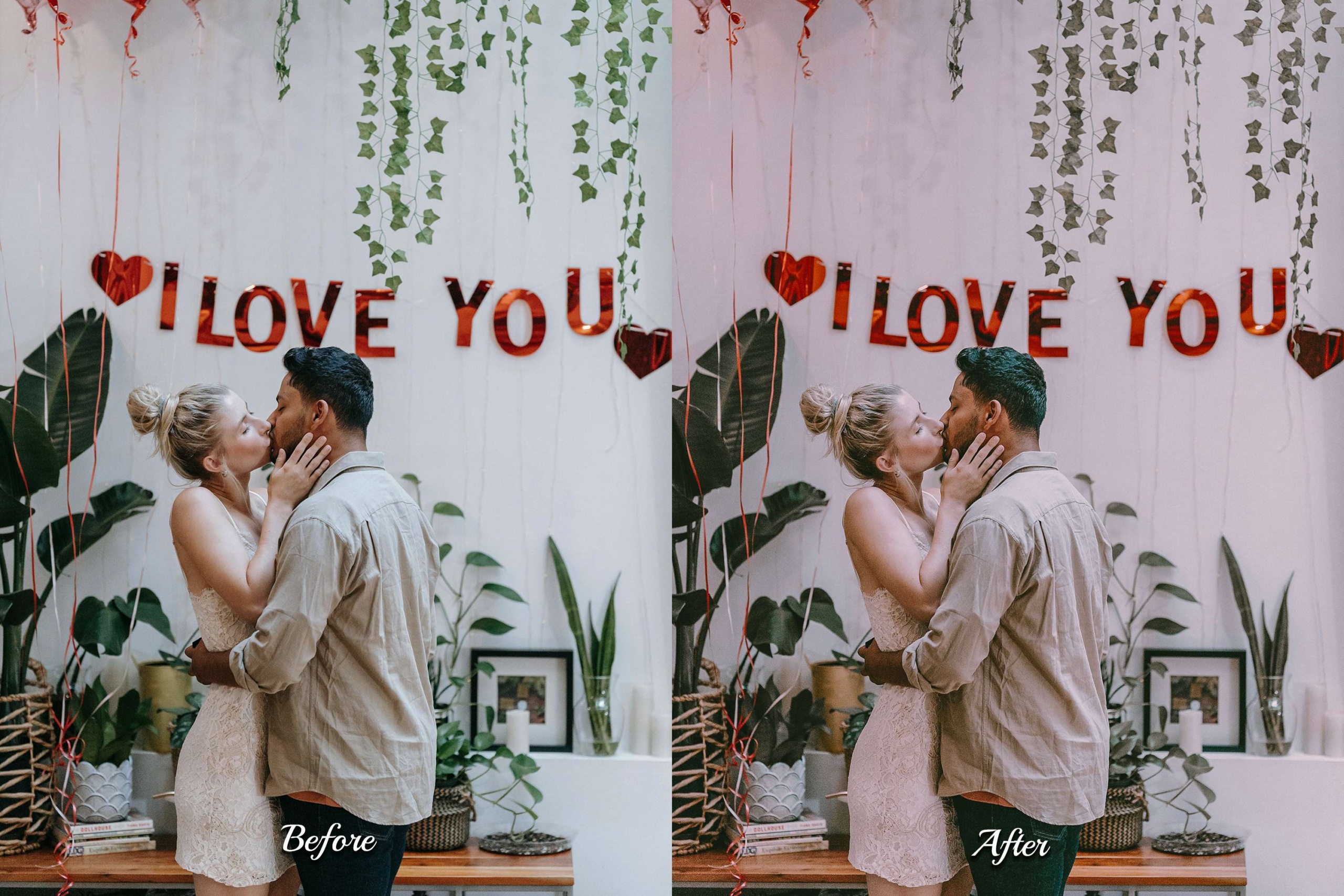 Valentine Vibe LUTs: 30 CUBE LUTs for professional results in wedding and engagement videos. Achieve bright pink and red themes for Valentine's Day.