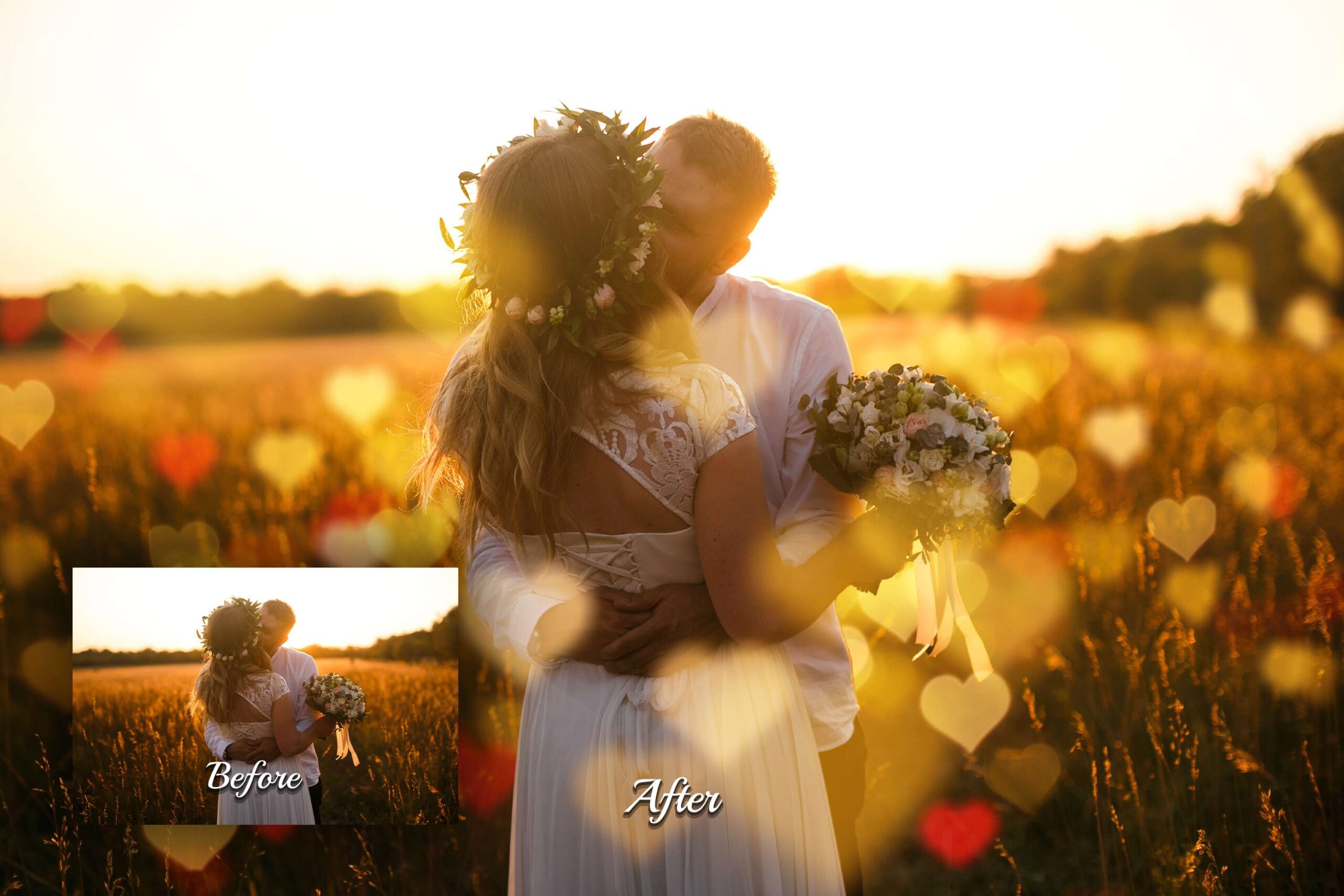 Lovely Lights and Glow Texture overlays: Perfect for outdoor events, love stories, and Valentine’s Day photography.