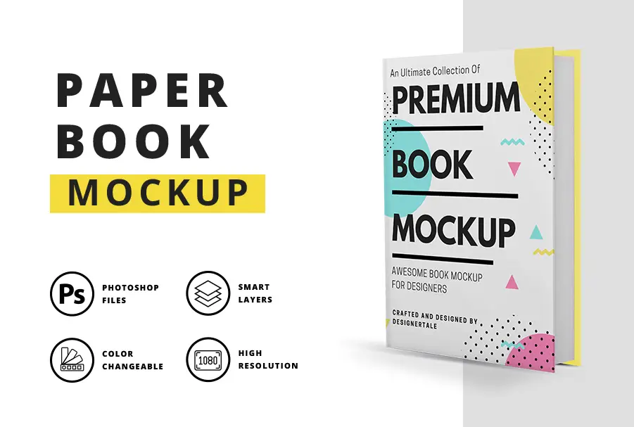 paper book mock up
