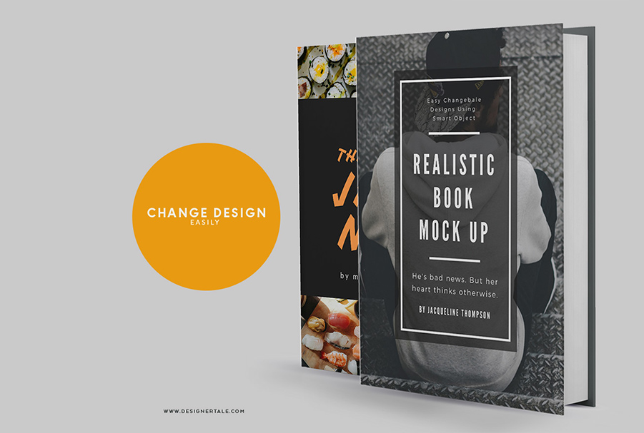 paper book mock up standing position