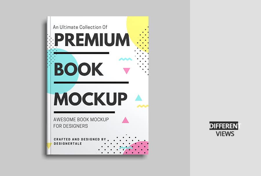 paper book mock up top view front cover showcasing