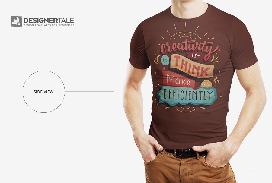 Rounded collar t shirt mockup psd