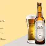 beer bottle packaging mock up