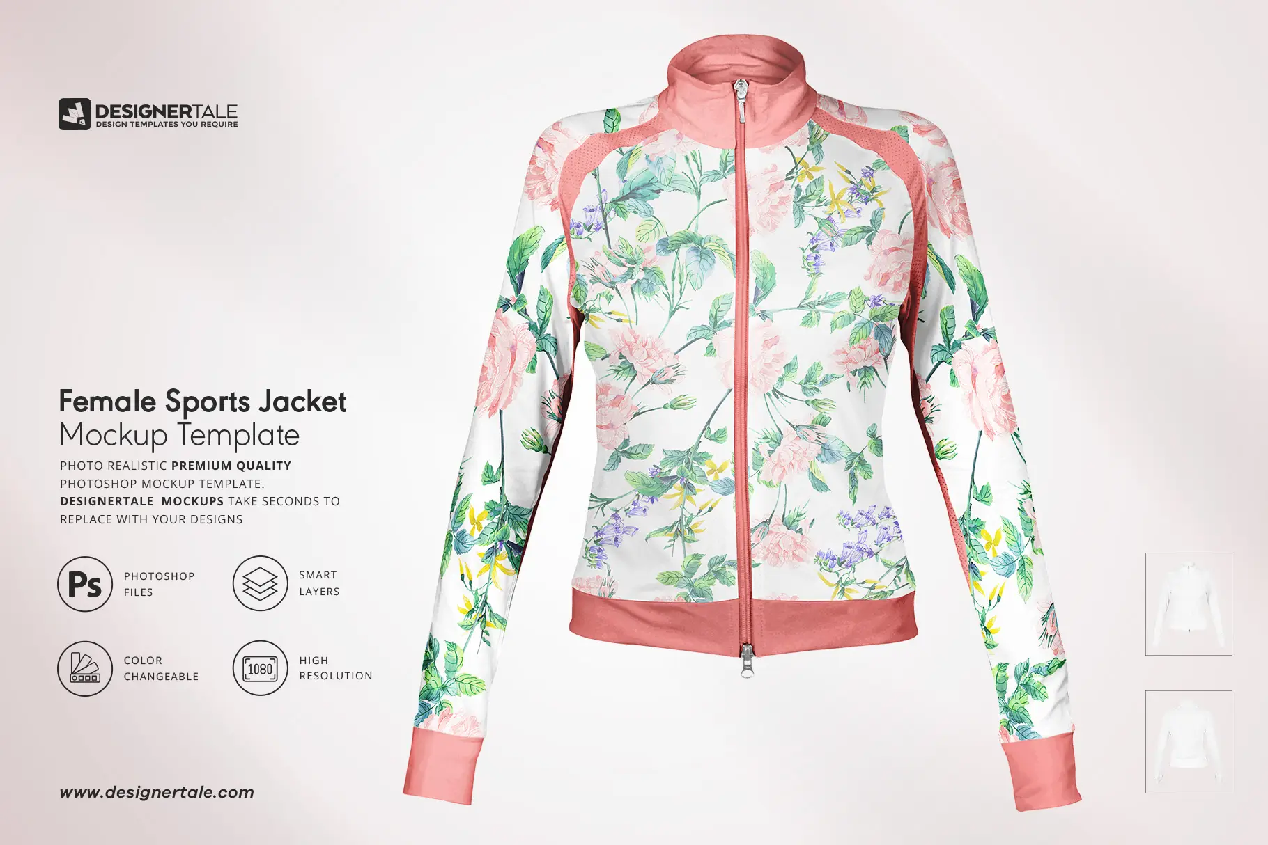 female fitness jacket mockup