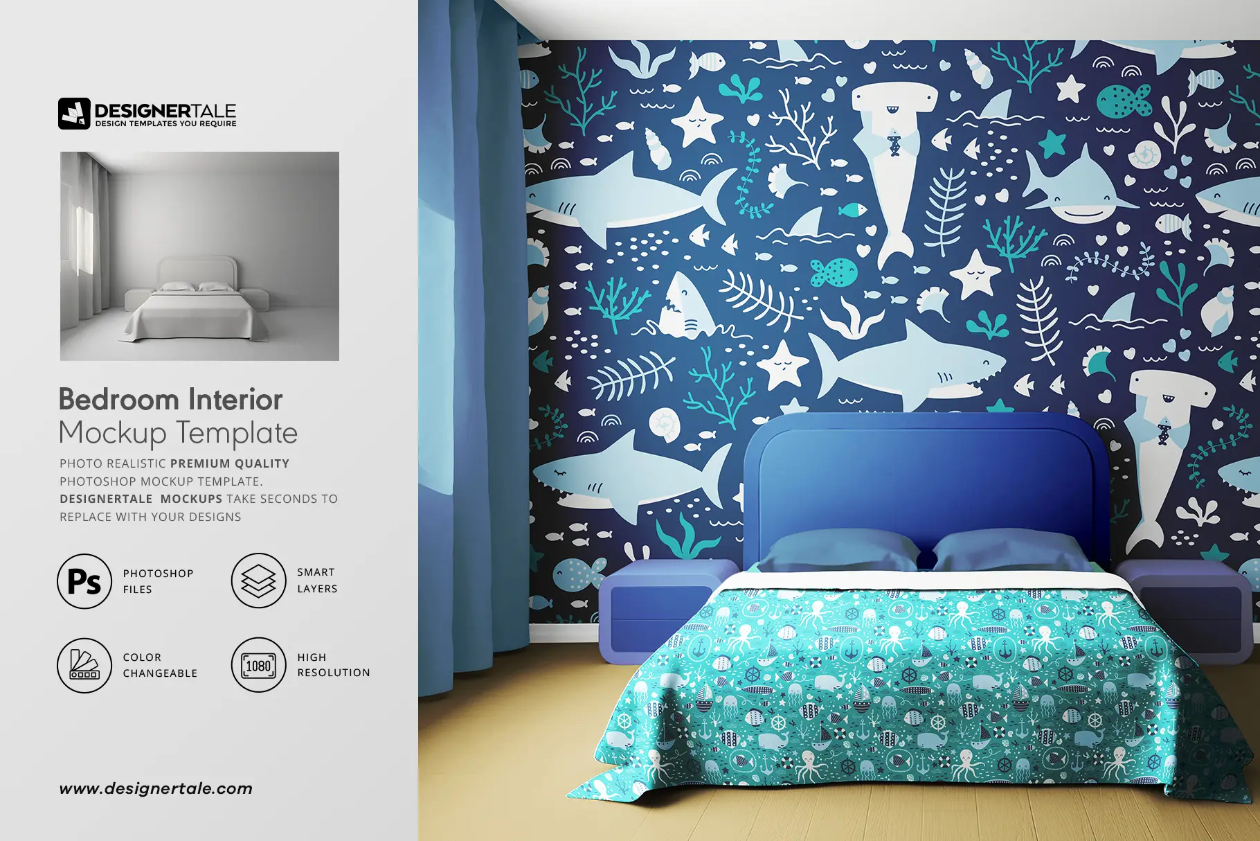 bedroom interior mockup