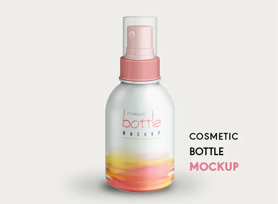small cosmetic bottle mockup