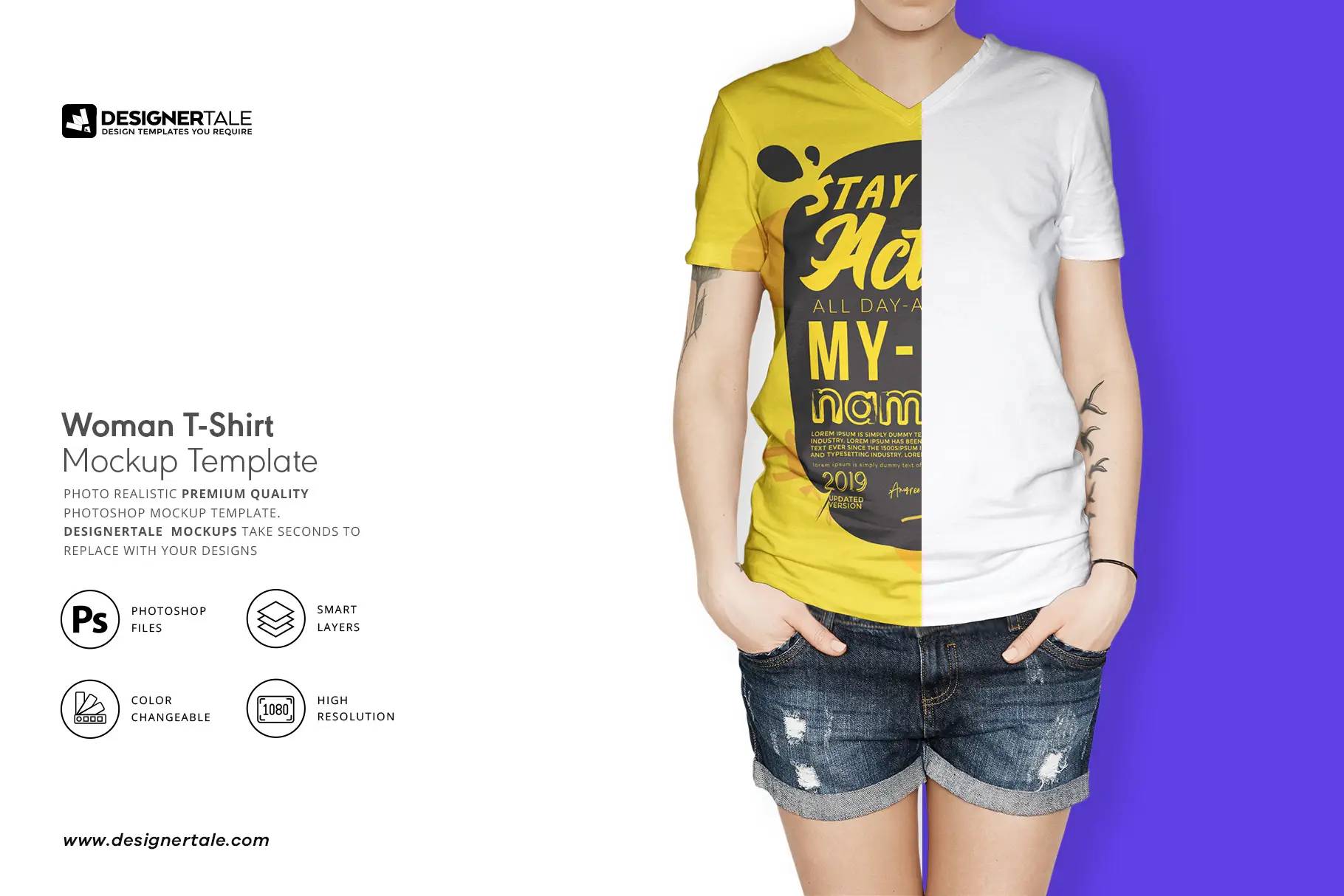 female t-shirt mock up download designertale