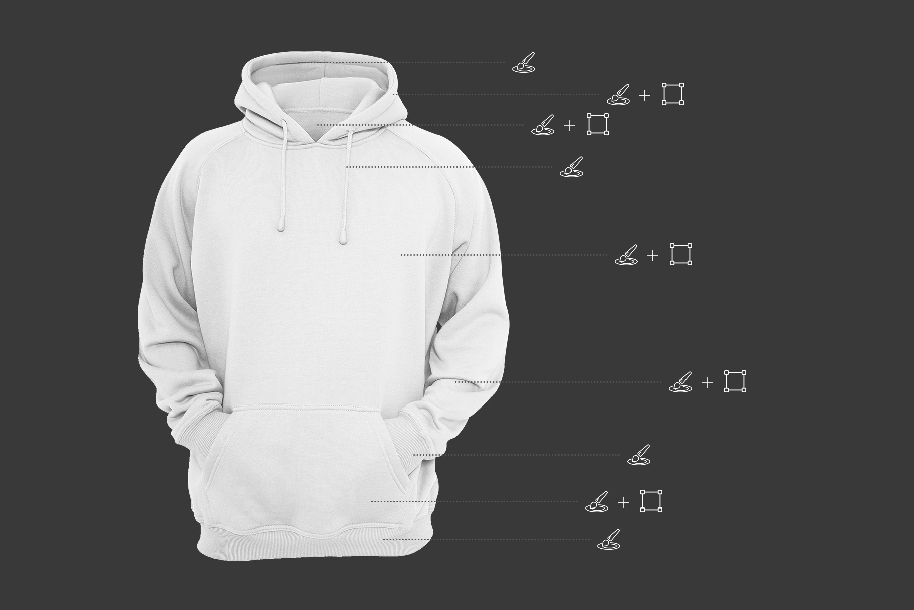 editability options of men hoodie mockup