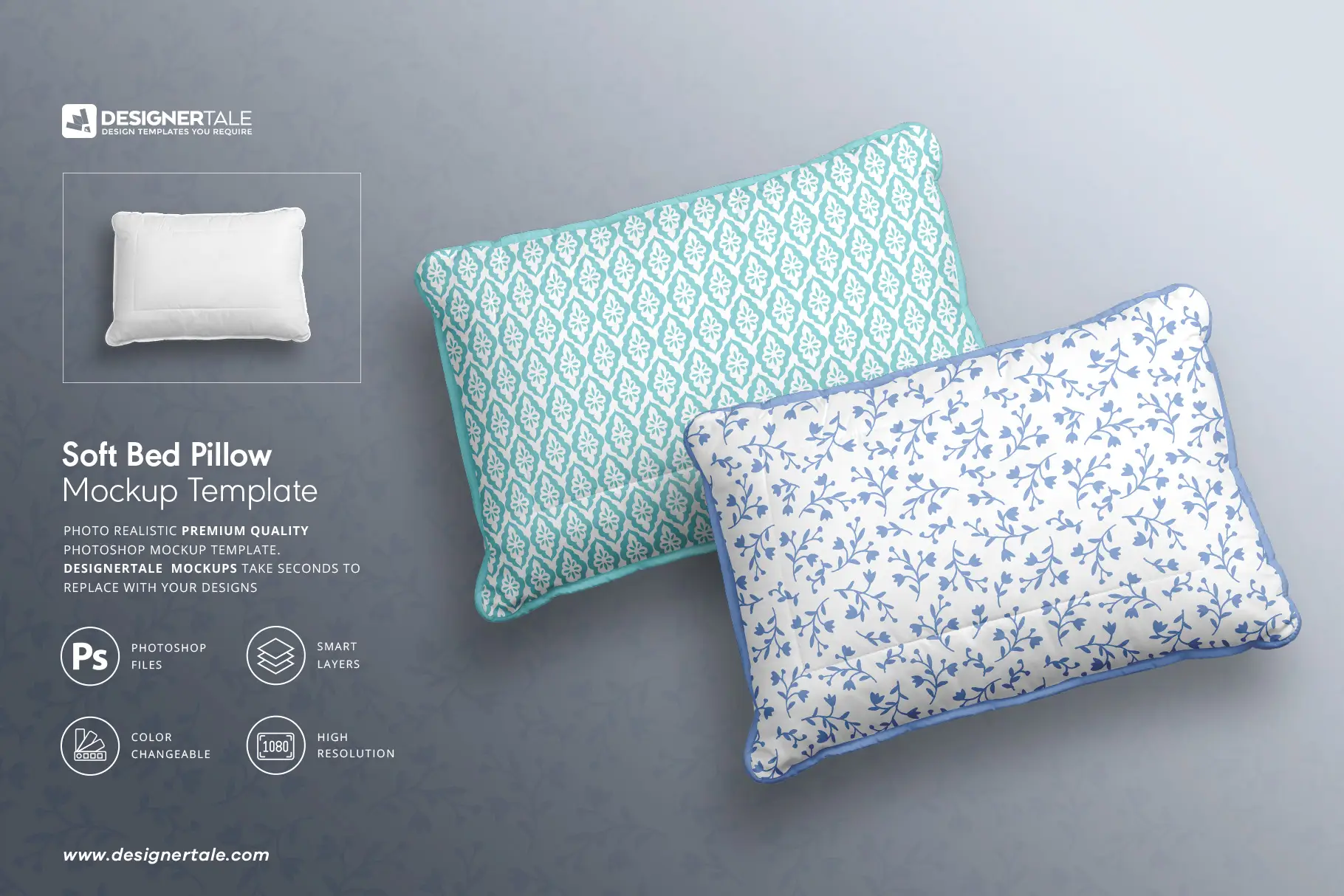 soft bed pillow mockup