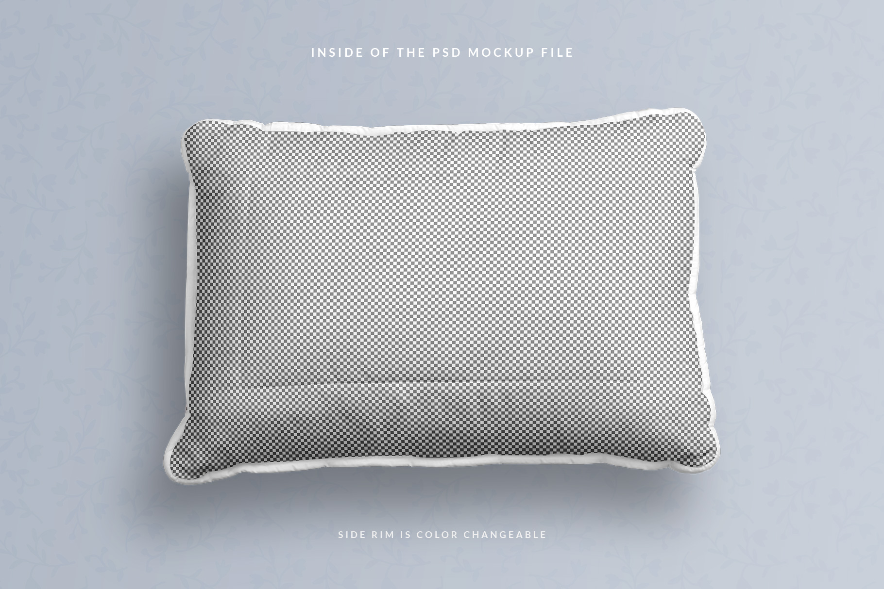 inside of the psd file of the soft bed pillow mockup