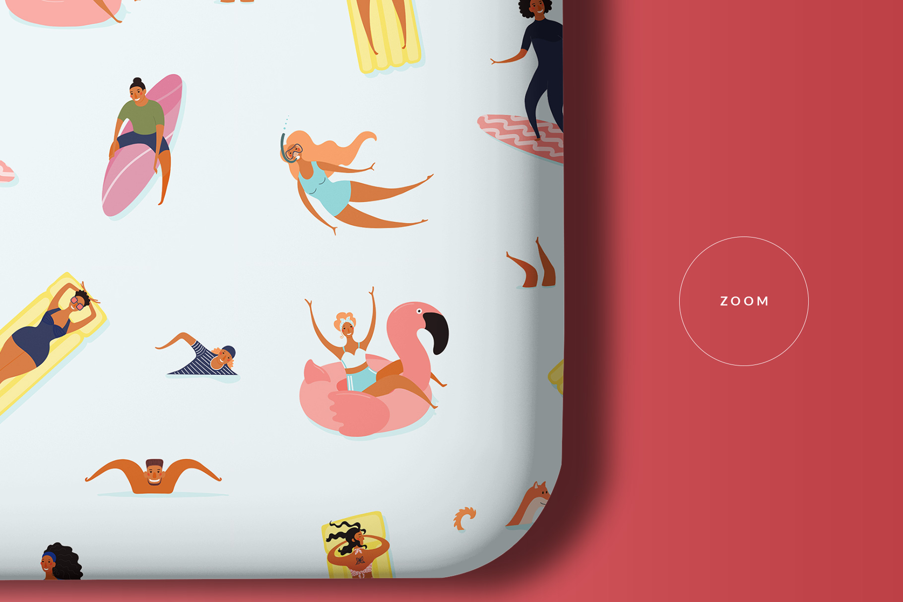 zoomed in image of the top view smart phone back cover mockup