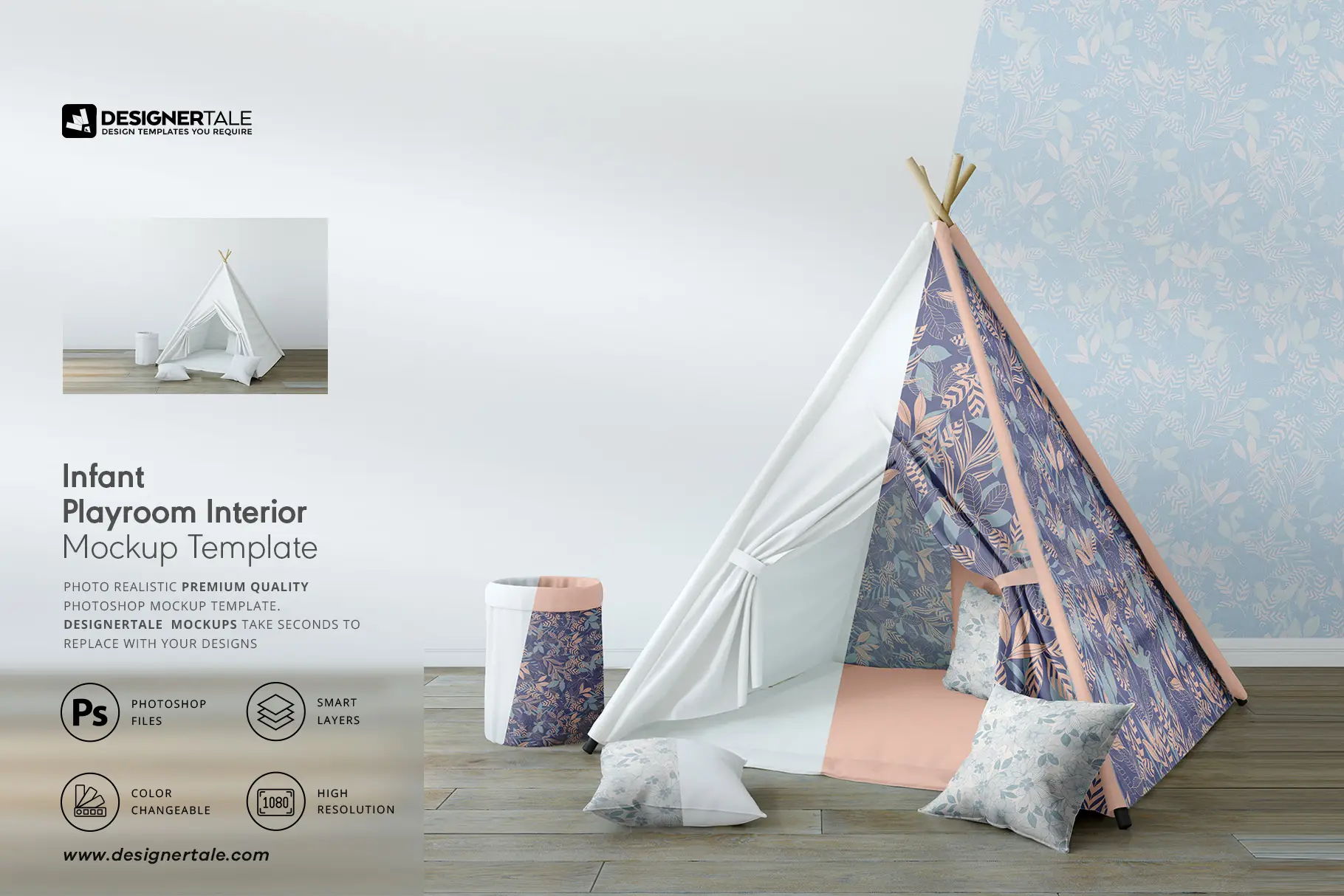 infant playroom interior mockup