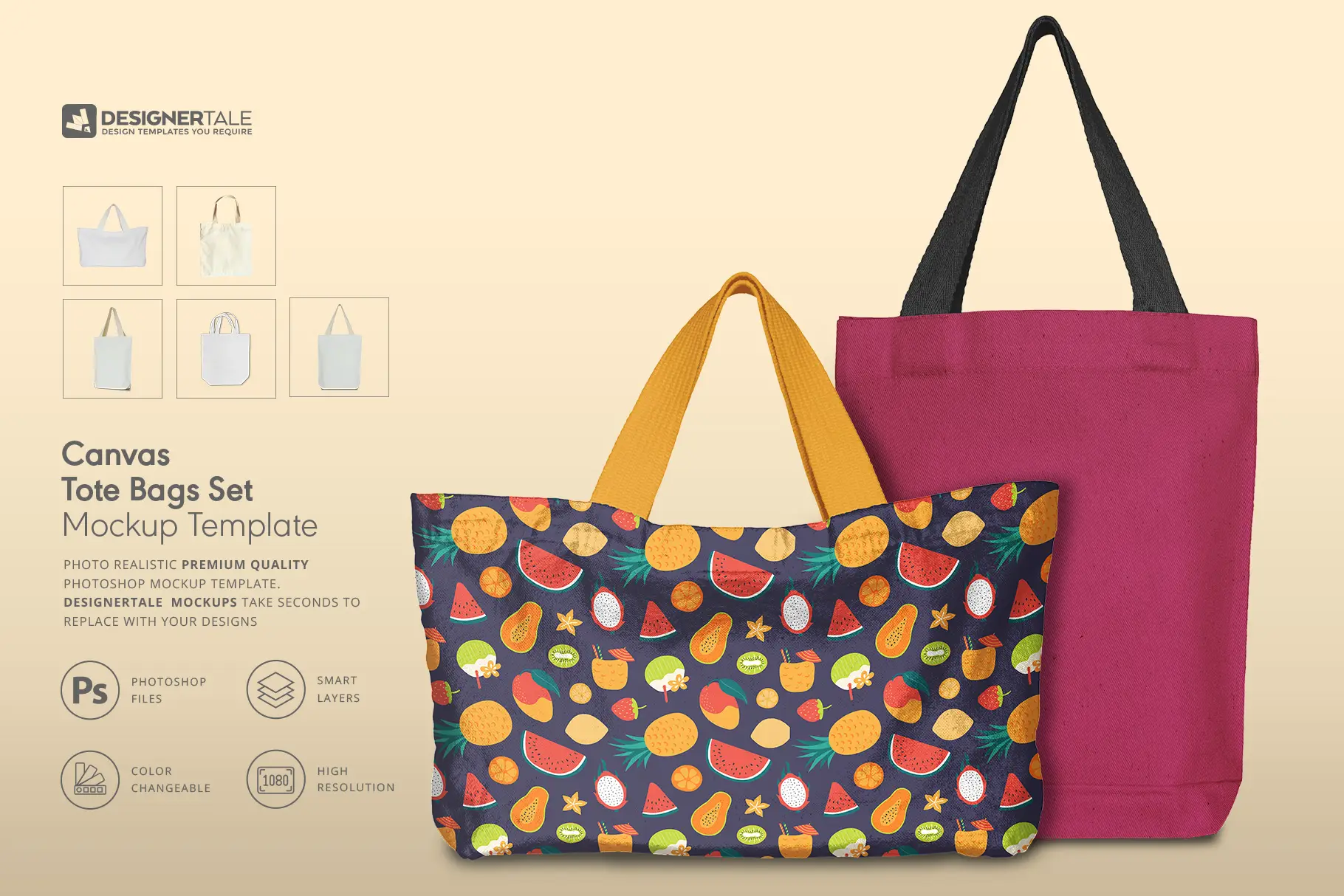 tote bag mockup set image preview of the tote bags