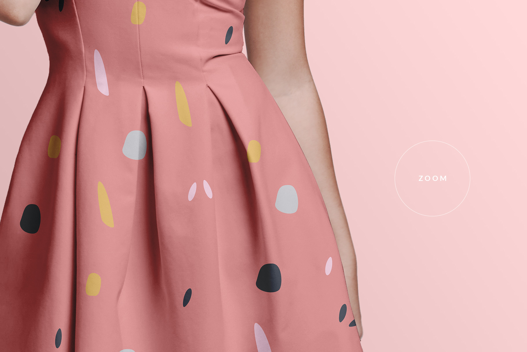 zoomed in image of the female short party dress mockup