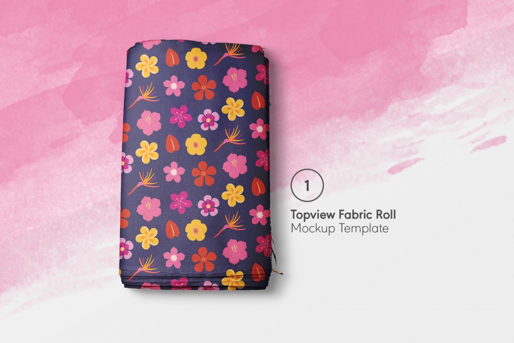 preview 1 of the top view fabric rolls mockup set