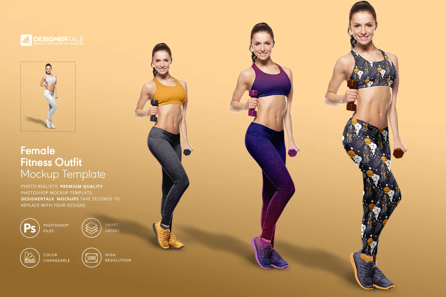 female fitness outfit mockup
