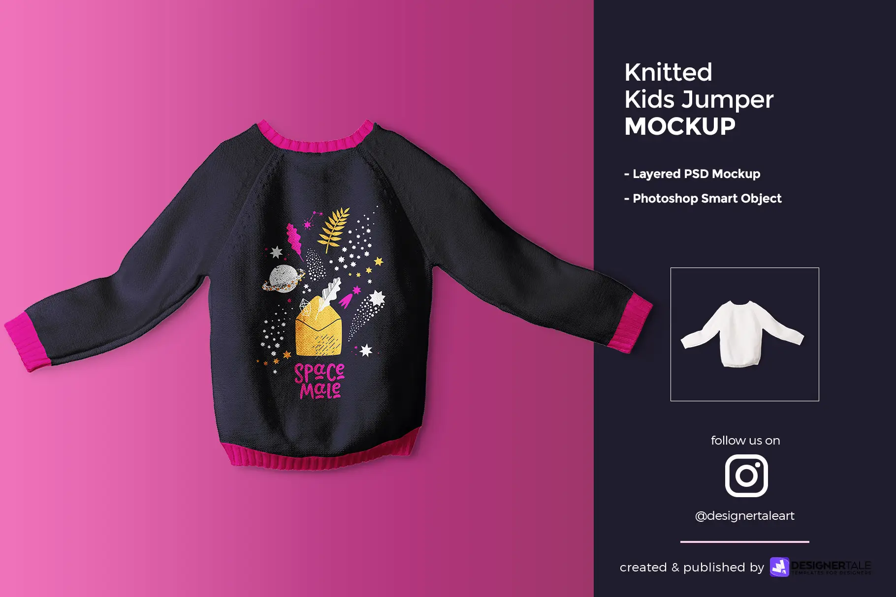 knitted kids jumper mockup