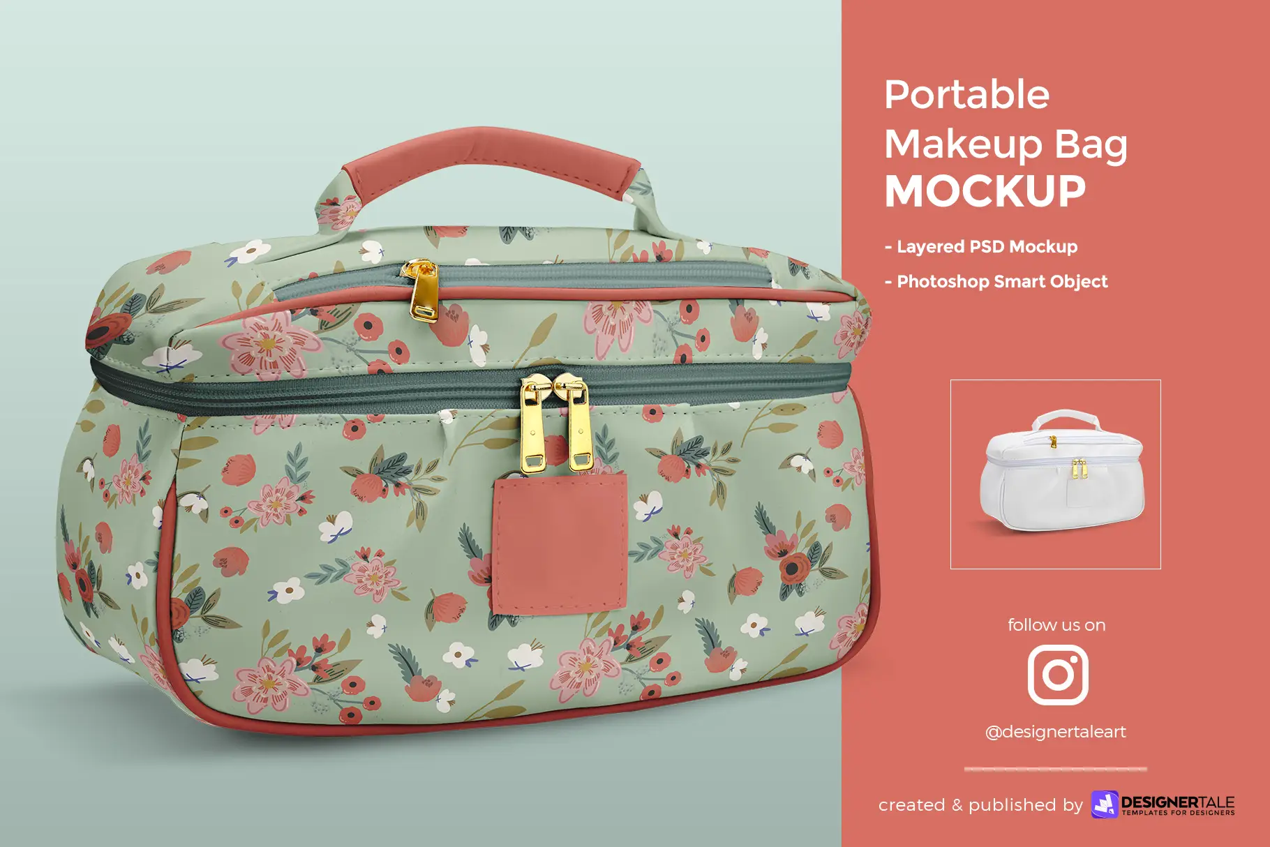 portable makeup bag mockup