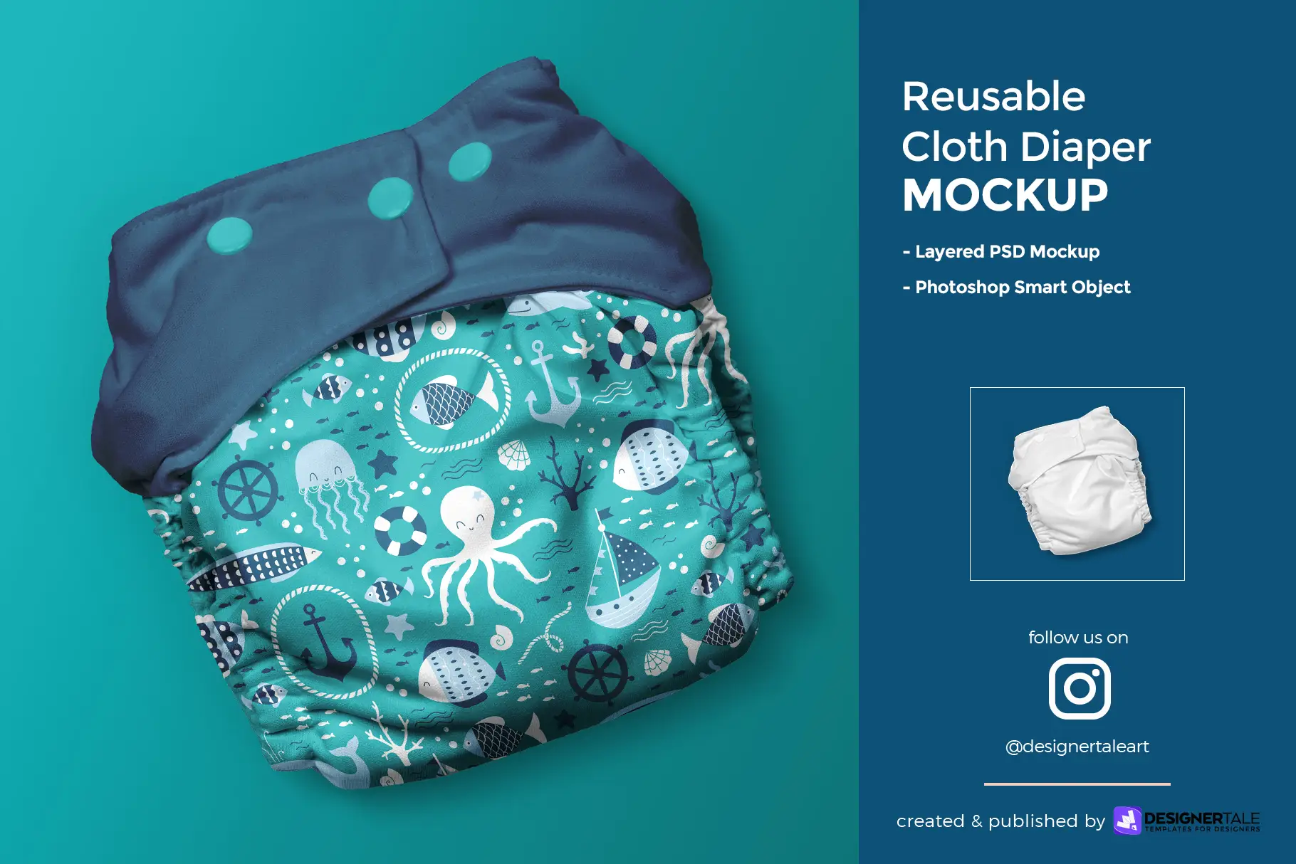 reusable cloth diaper mockup