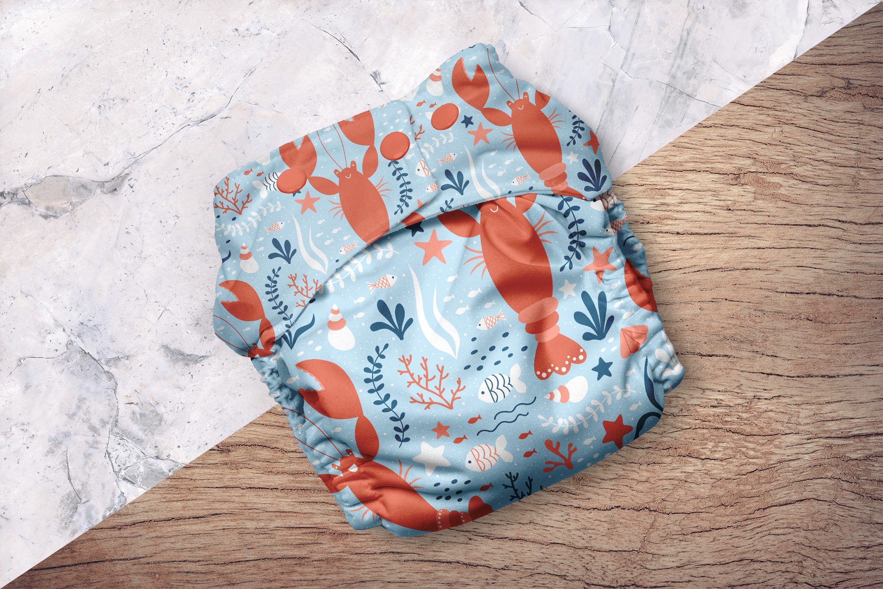background option of the reusable cloth diaper mockup