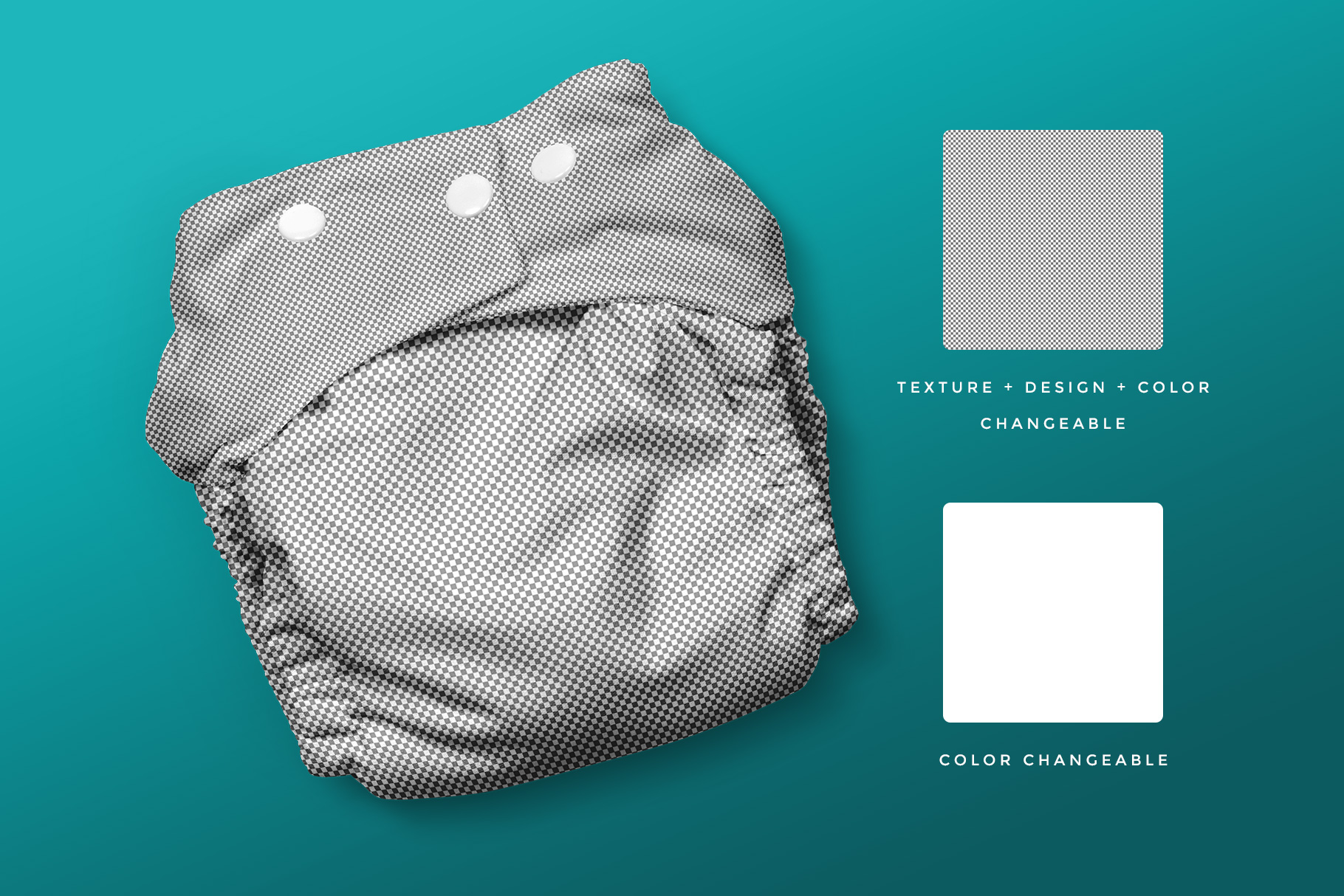 editability of the reusable cloth diaper mockup