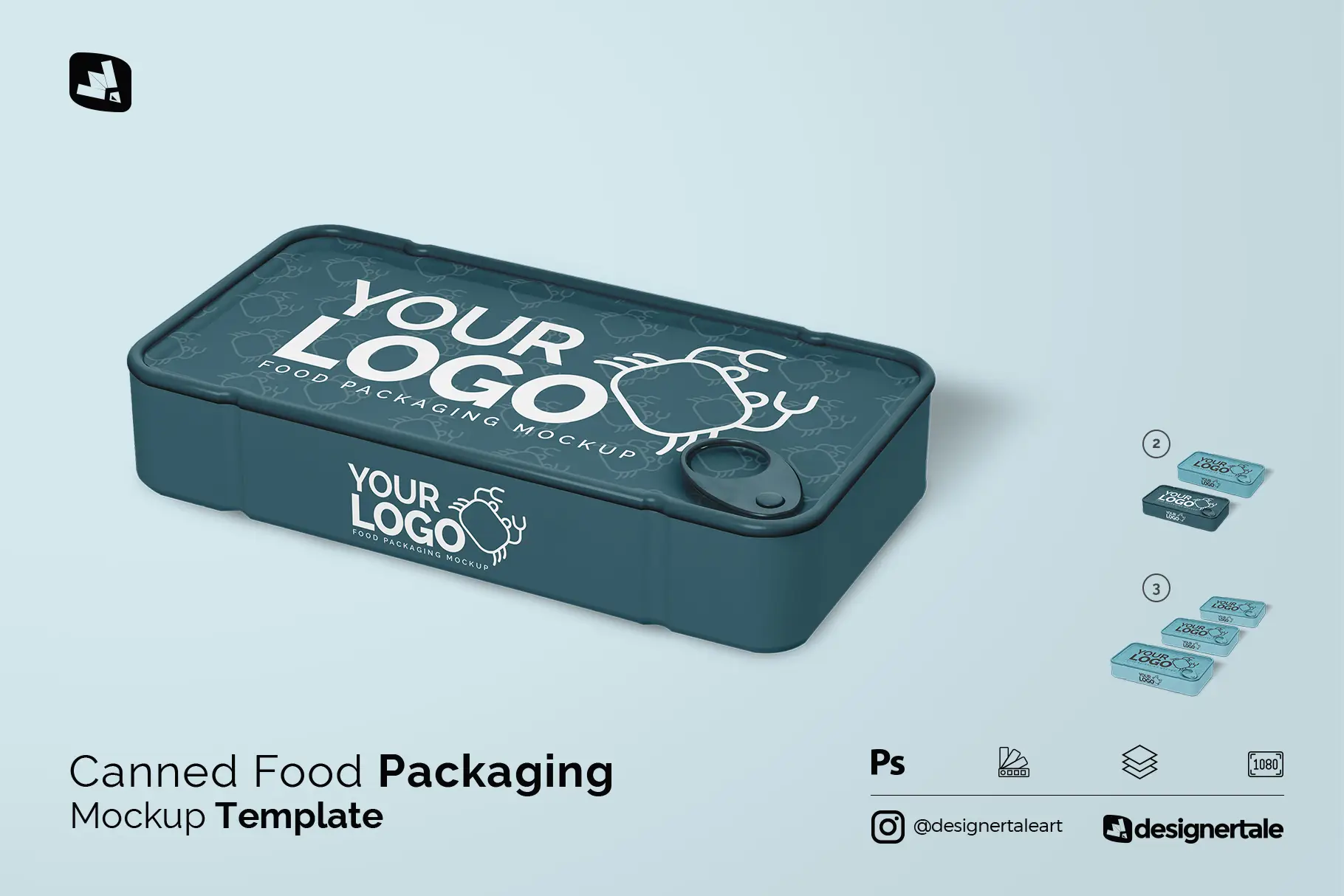 canned food packaging mockup