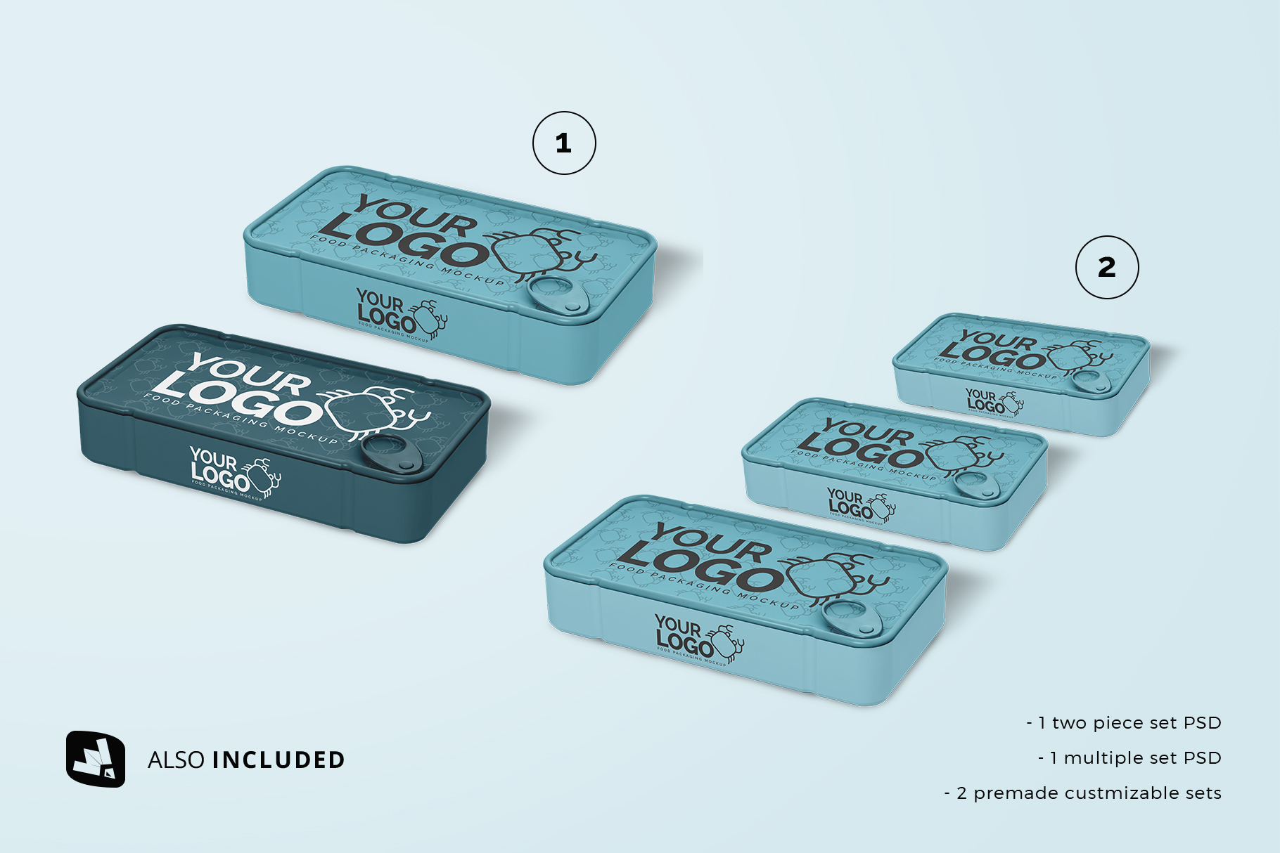 files included in the canned food packaging mockup