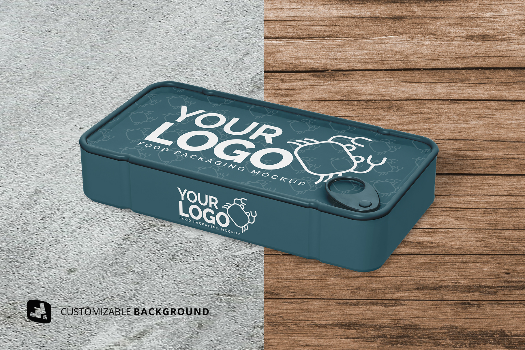 background variations of the canned food packaging mockup