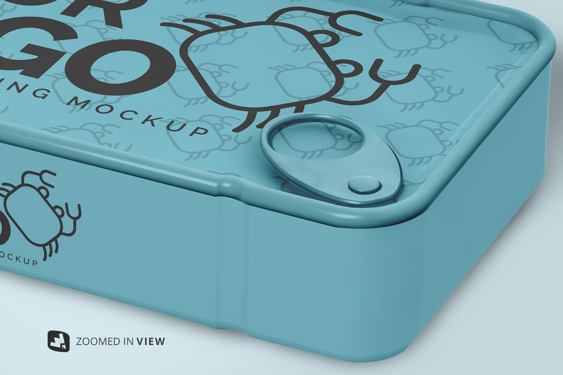 zoomed in image of the canned food packaging mockup