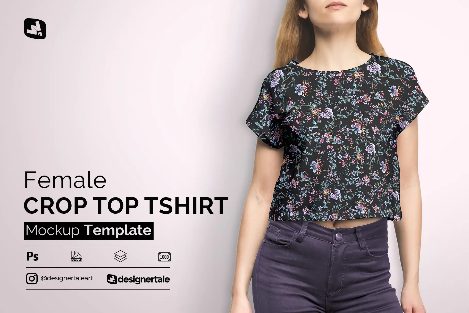 female crop top tshirt mockup