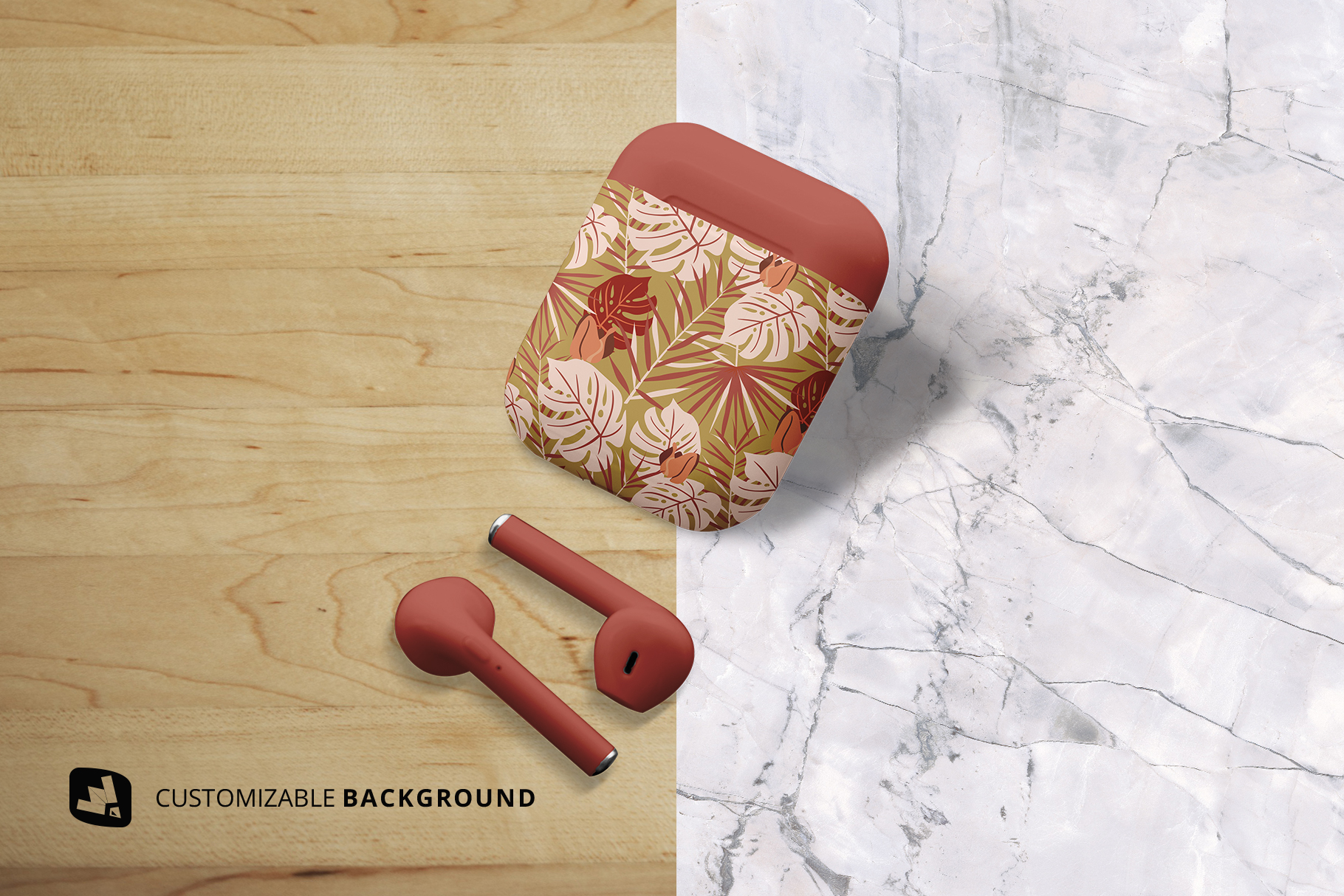 background options of the airpod case mockup