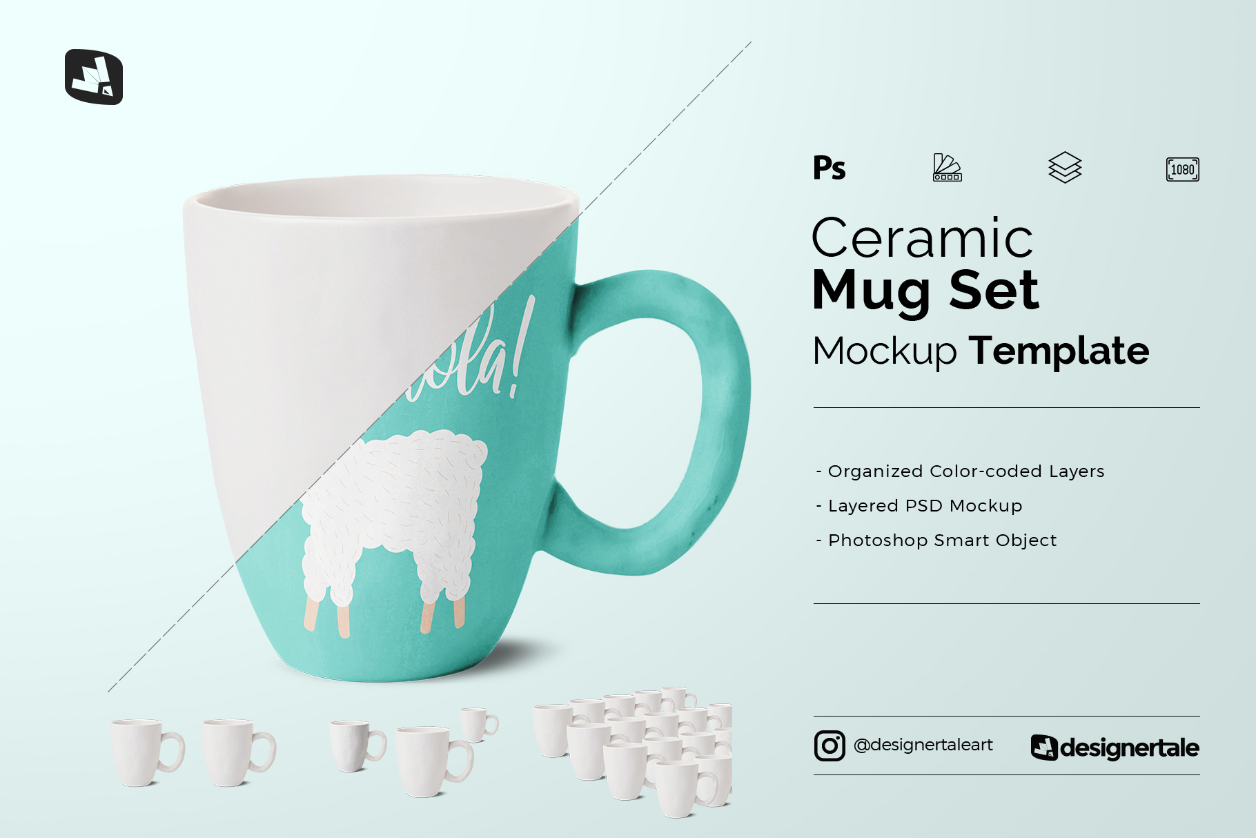 ceramic mug set mockup