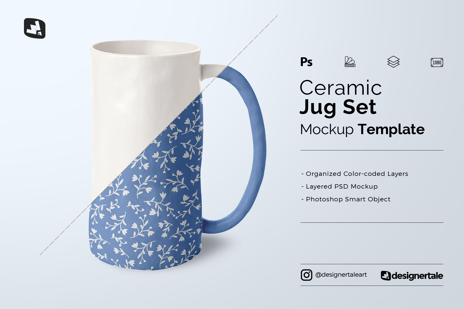 ceramic jug set mockup