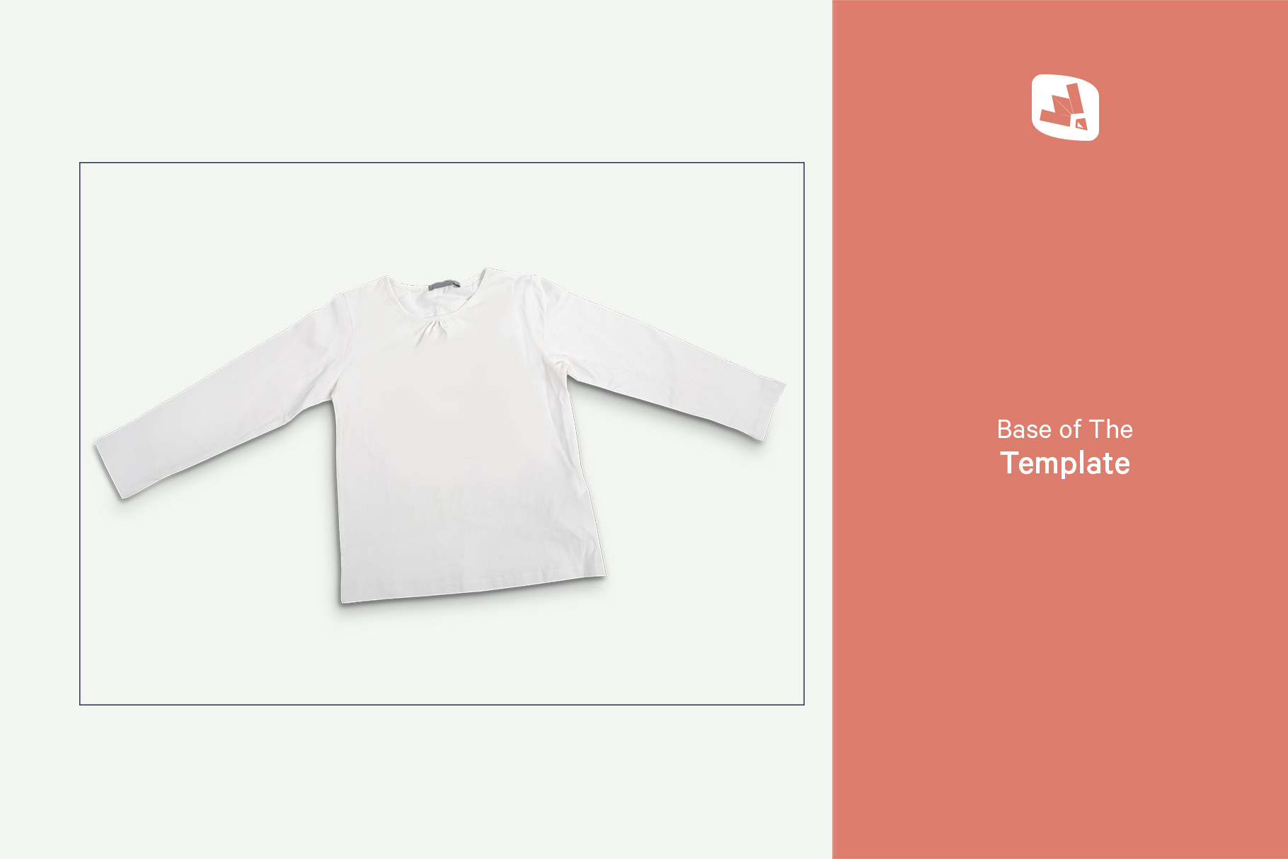 base image of the top view girls full sleeve top mockup