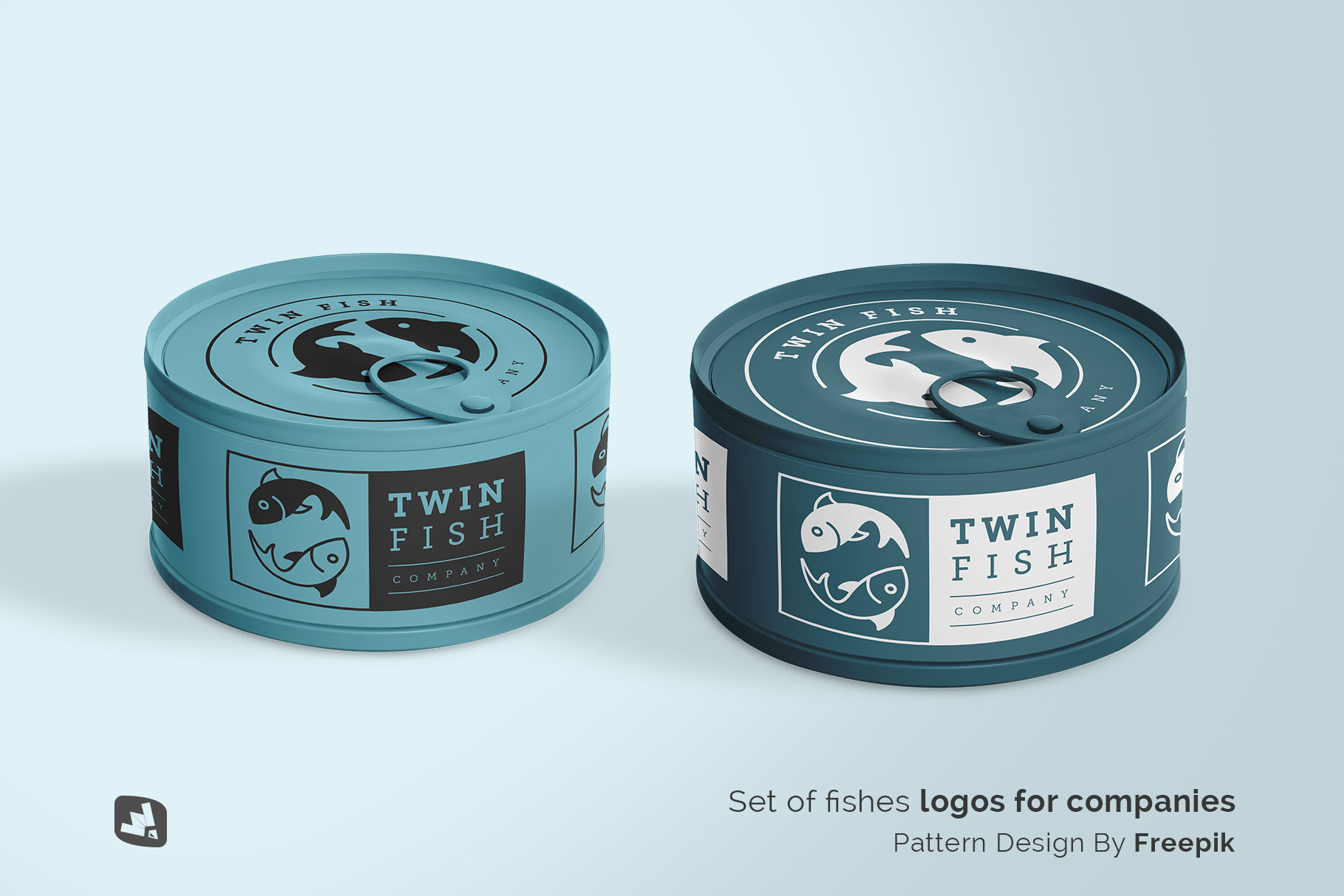designer's credit of the circular canned food packaging mockup