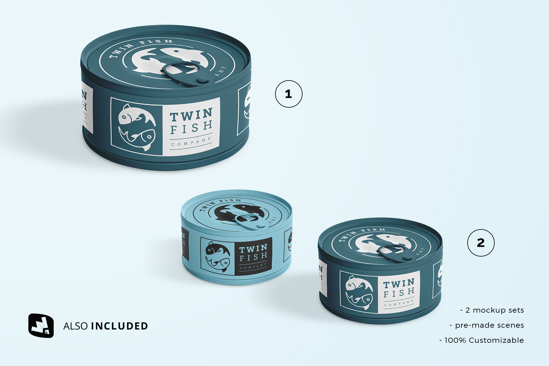 files included in the circular canned food packaging mockup
