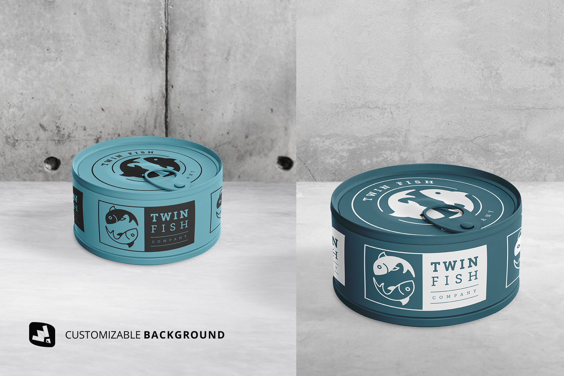 background options of the circular canned food packaging mockup
