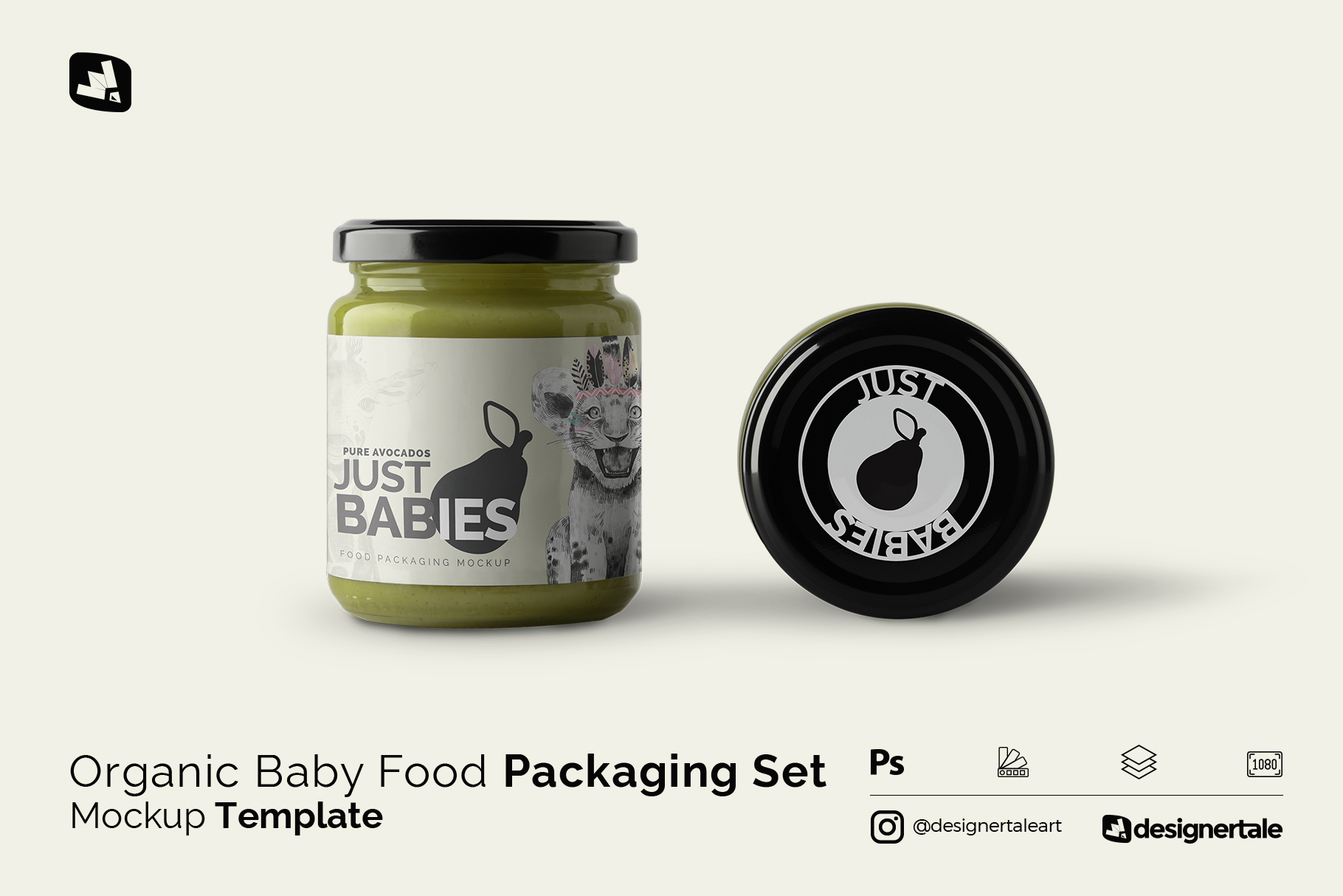 organic baby food packaging mockup
