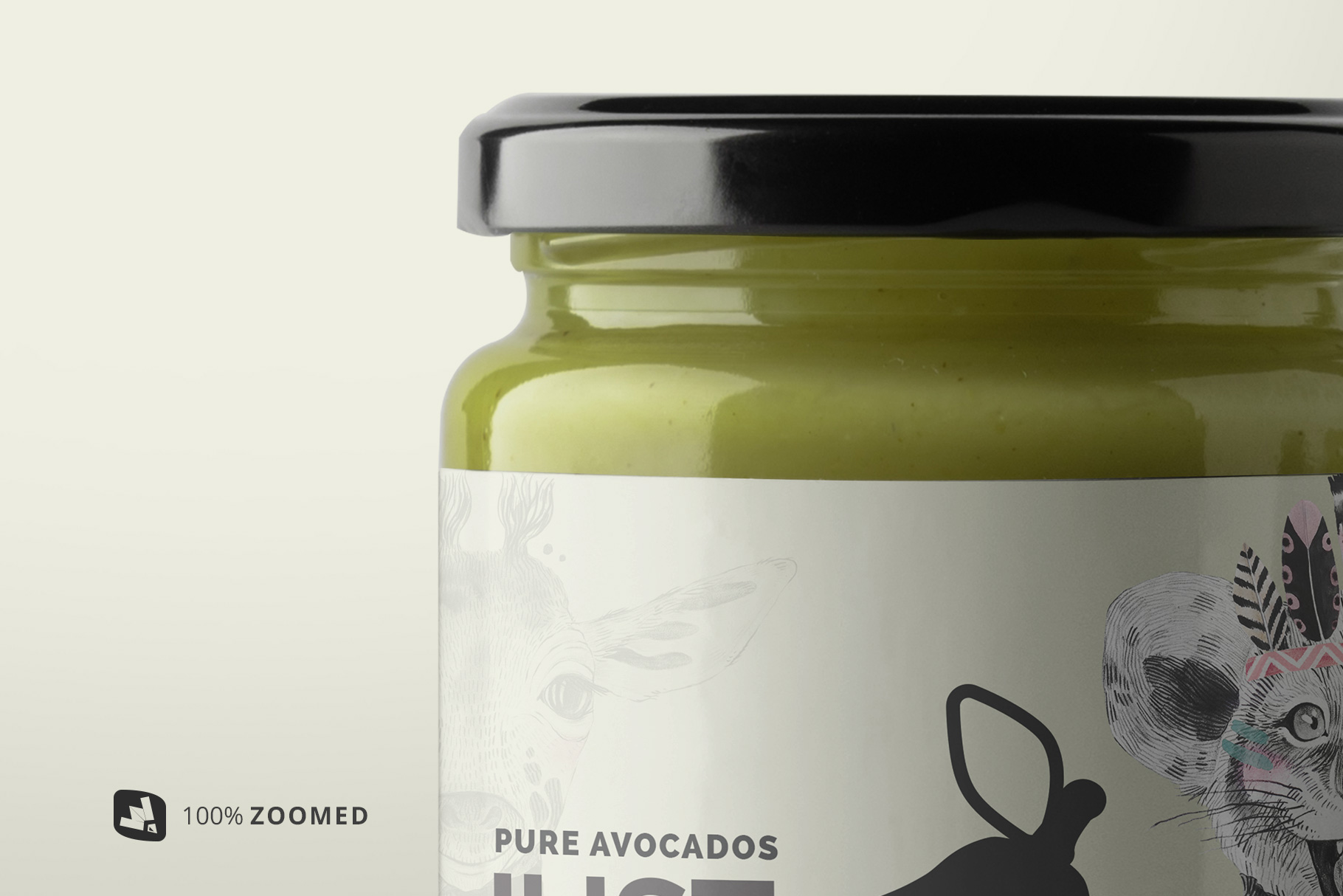 zoomed in image of the organic baby food packaging mockup