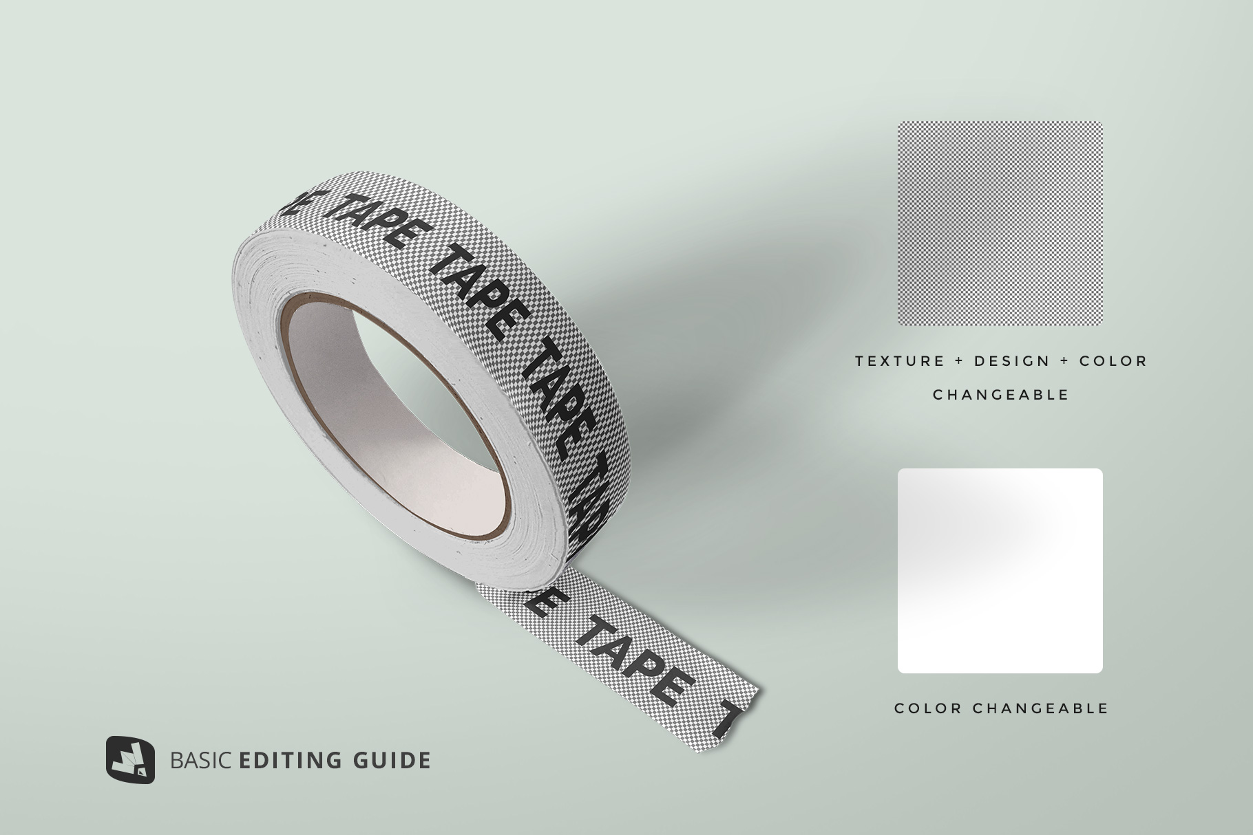 editability of the themed washi tape roll mockup
